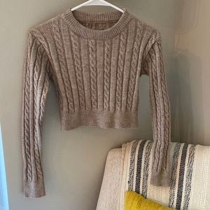 Taupe Crop Knit Sweater